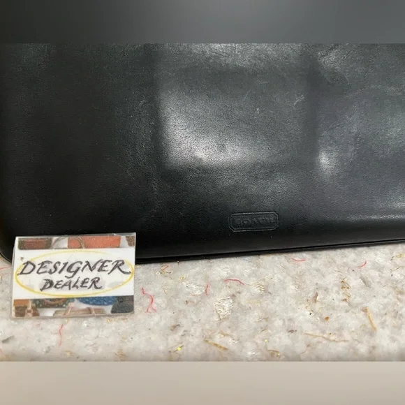 COACH Vintage Black Leather Cosmetic Case GUC! - Picture 11 of 12